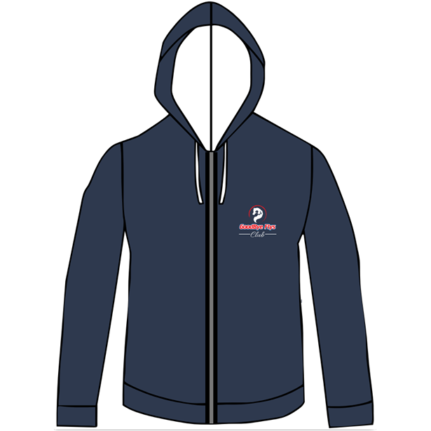 GoodBye Flys Club Logo ZIpped Hoodie